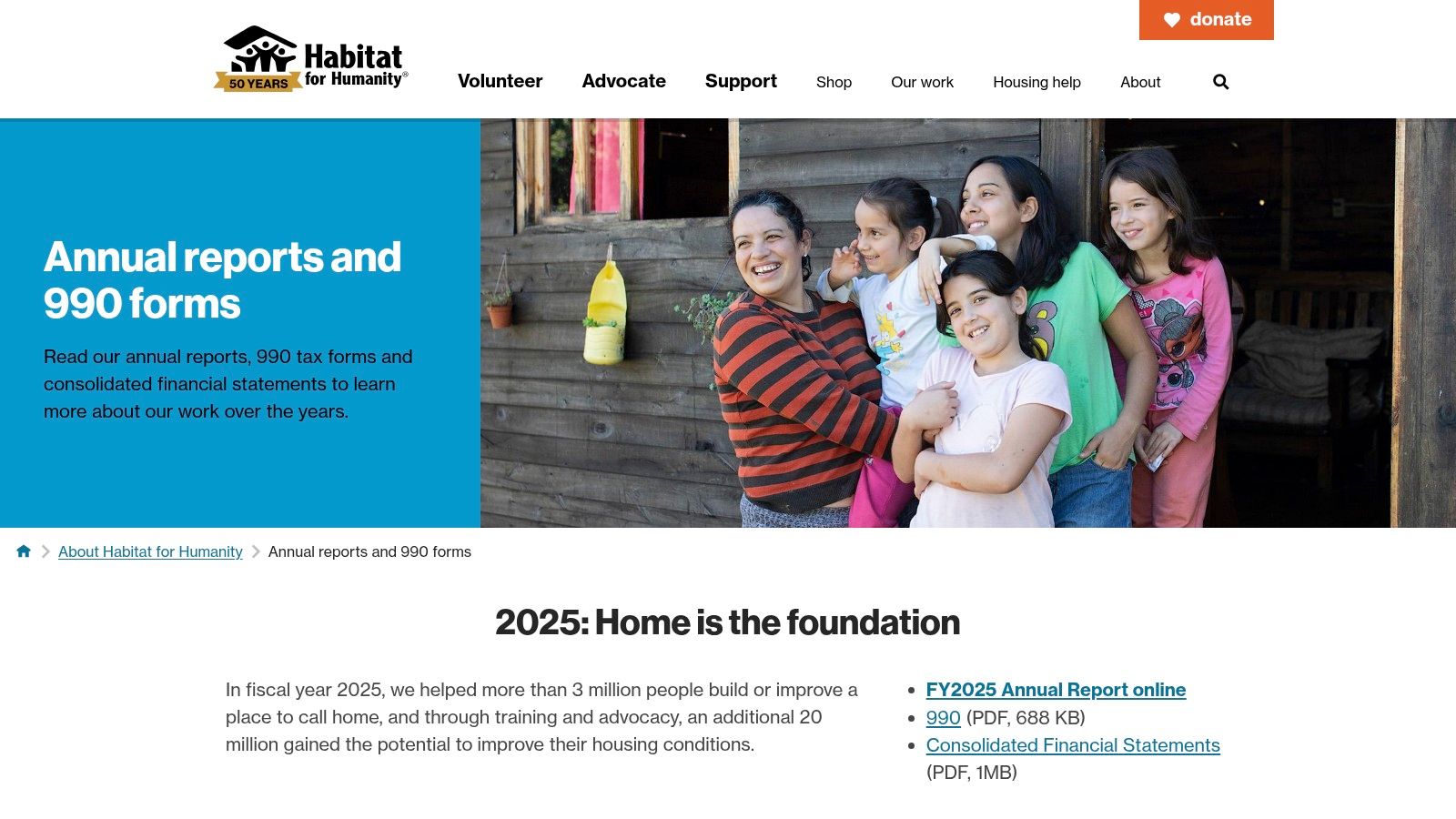 Habitat for Humanity International, Audited Consolidated Financial Statements
