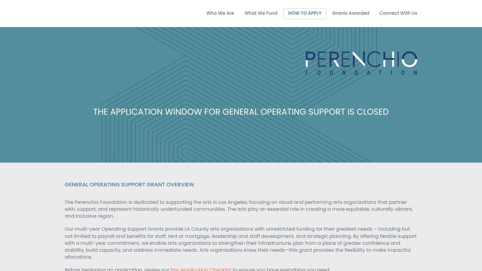 Perenchio Foundation, General Operating Support