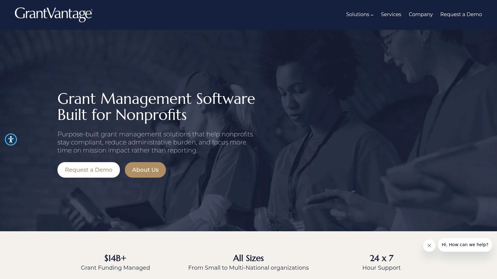 GrantVantage grants management interface