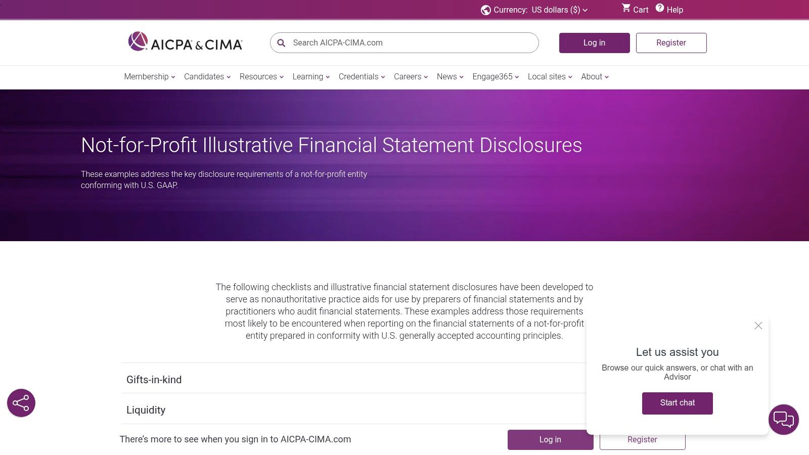AICPA, Not‑for‑Profit Illustrative Financial Statement Disclosures (resource hub)