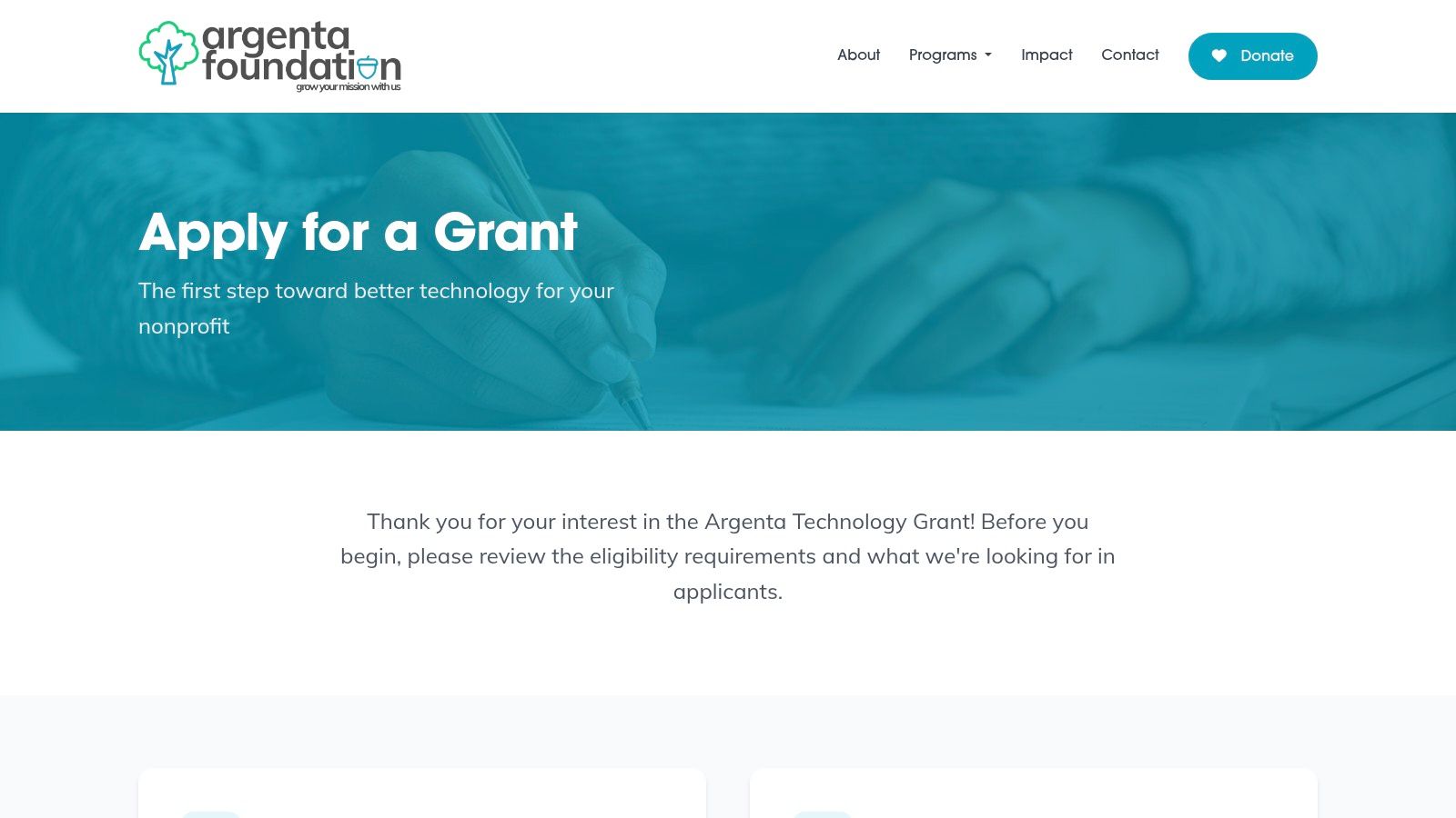 Argenta Foundation Technology Grant
