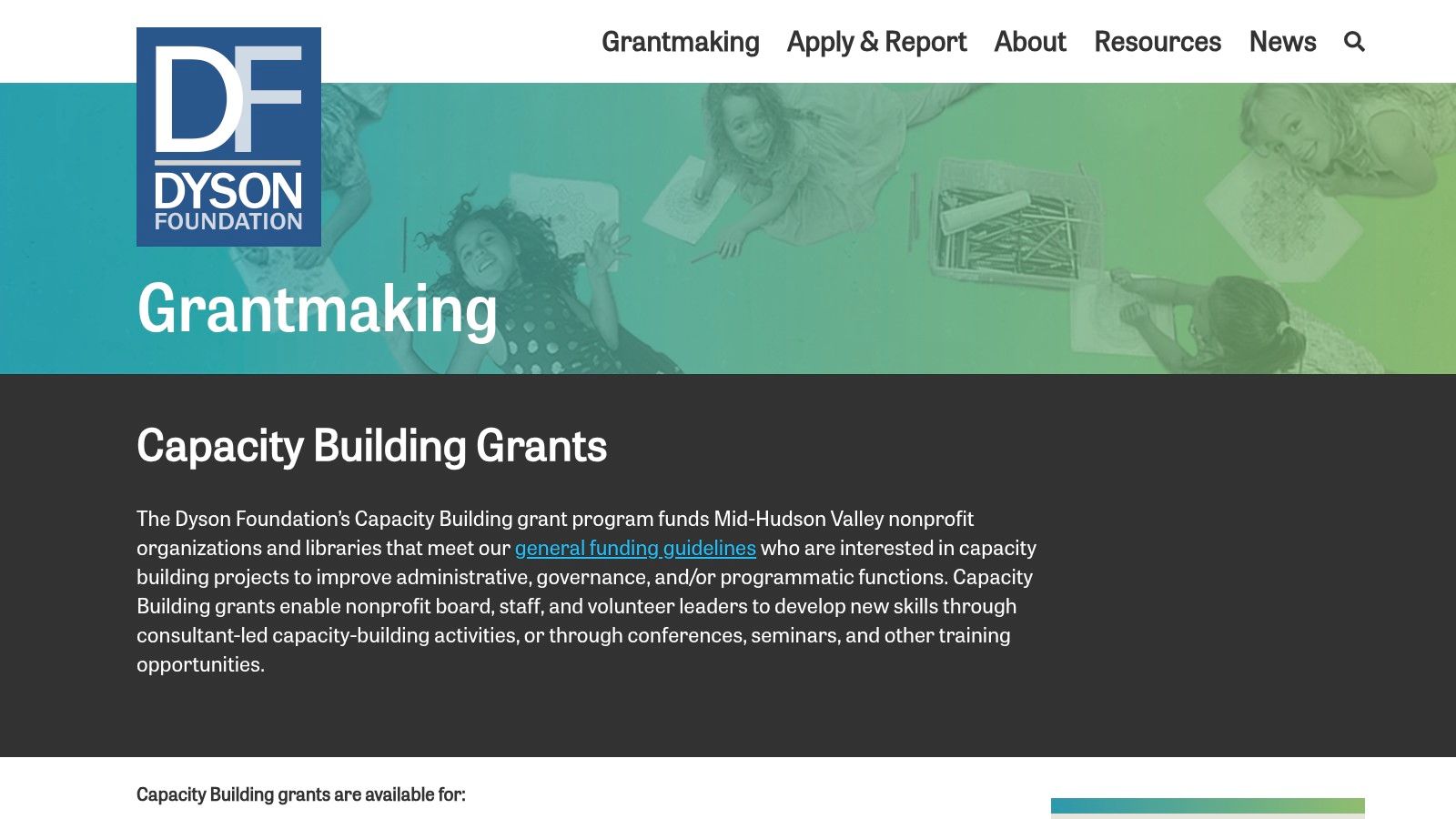 Dyson Foundation Capacity Building Grant
