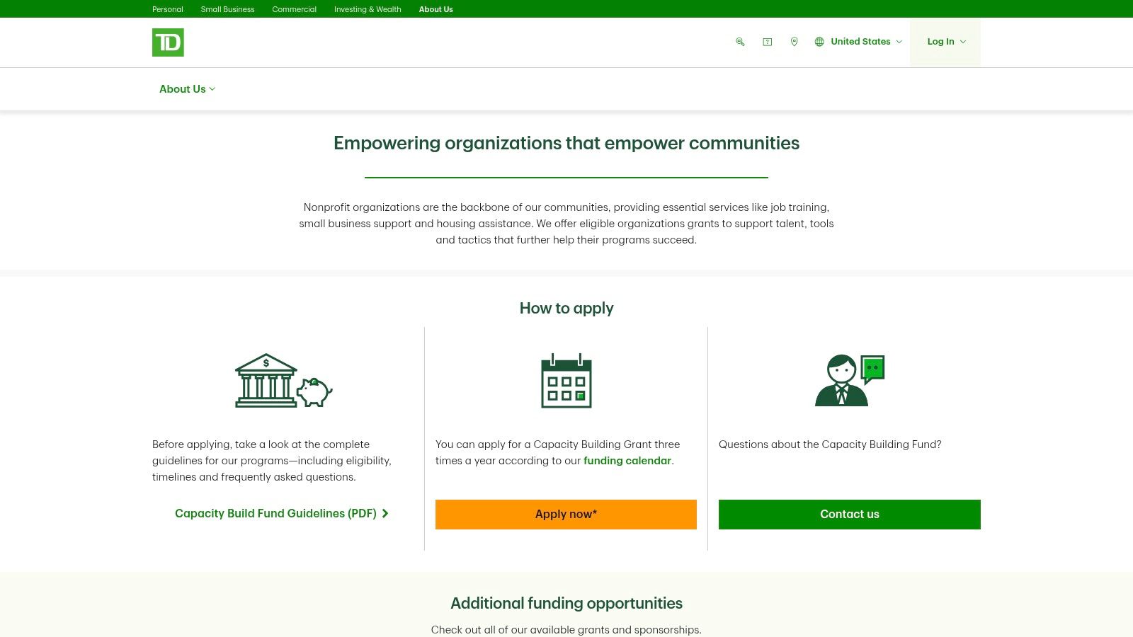 TD Charitable Foundation Capacity Building Fund