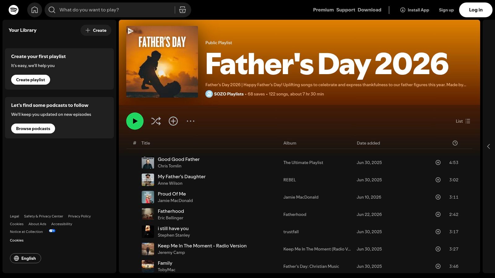 SOZO Playlists – "Father's Day 2026" (Spotify)