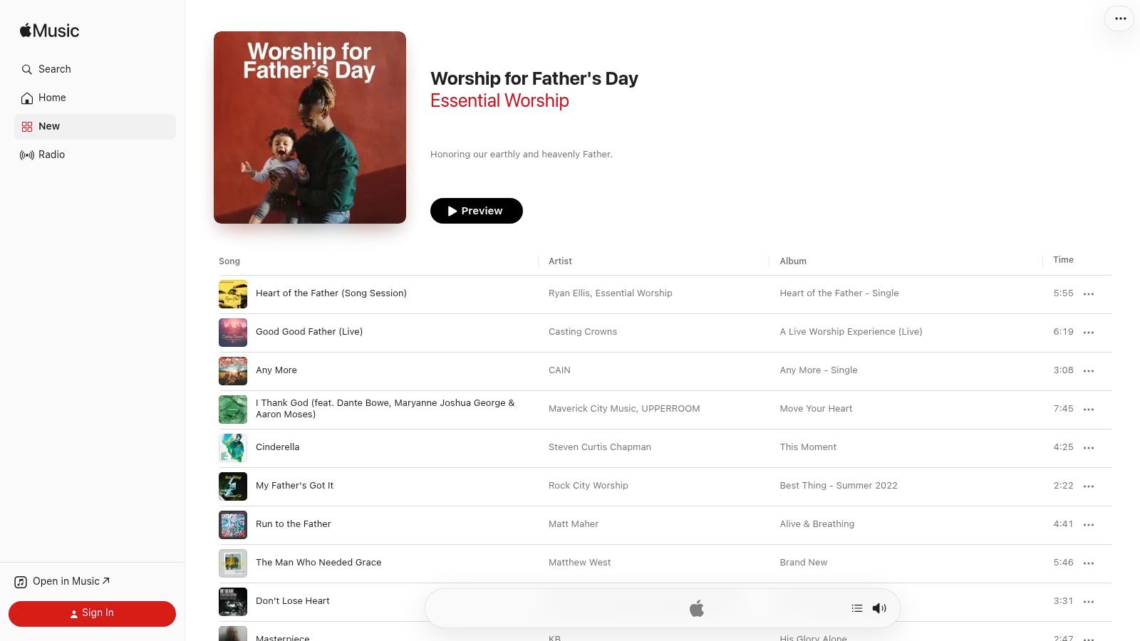 Essential Worship – "Worship for Father's Day" (Apple Music)