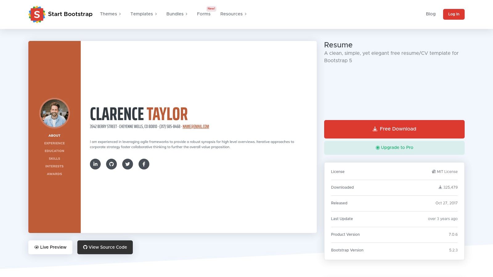 Start Bootstrap – Resume