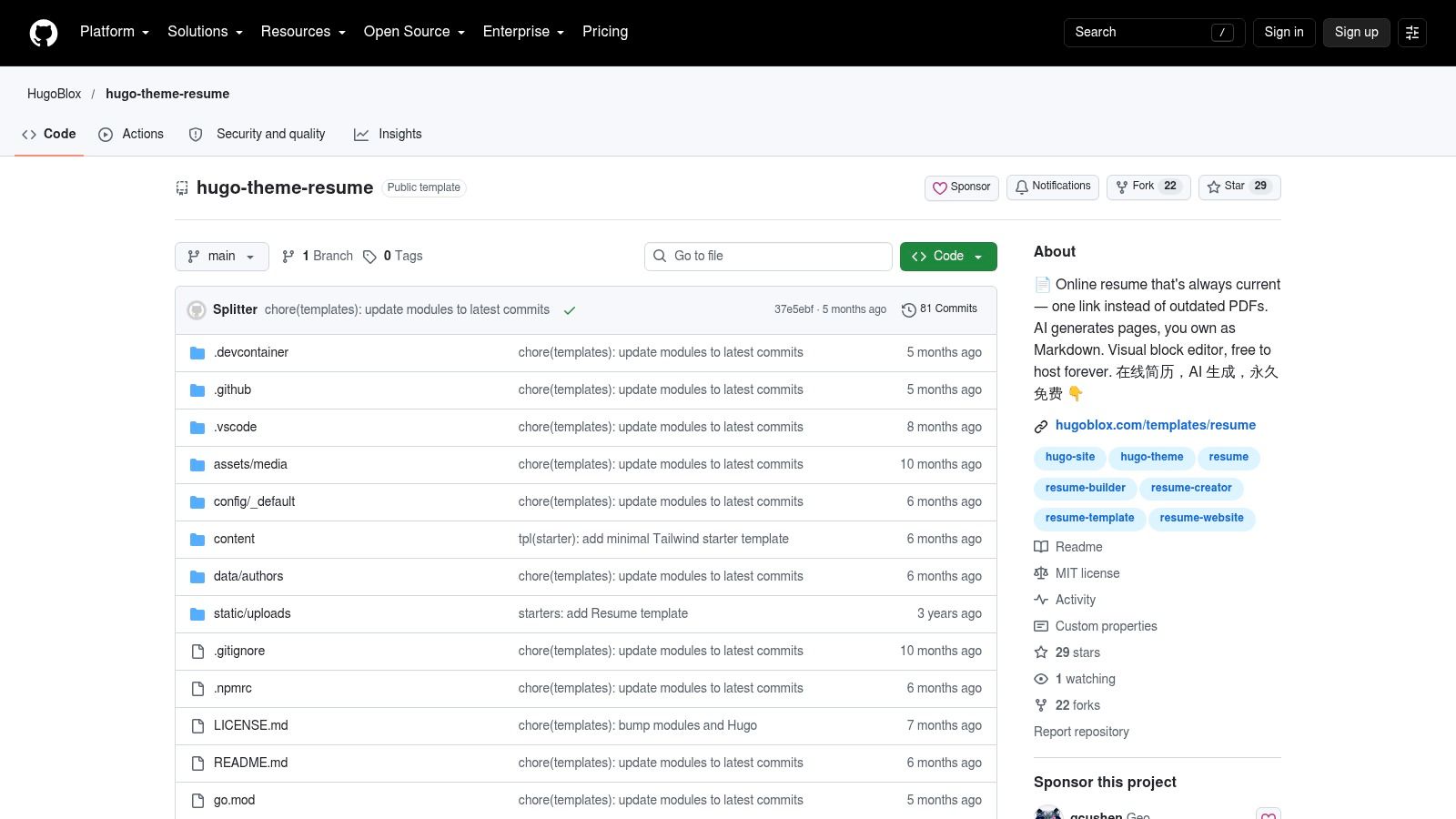 RyanCV (ThemeForest, WordPress)
