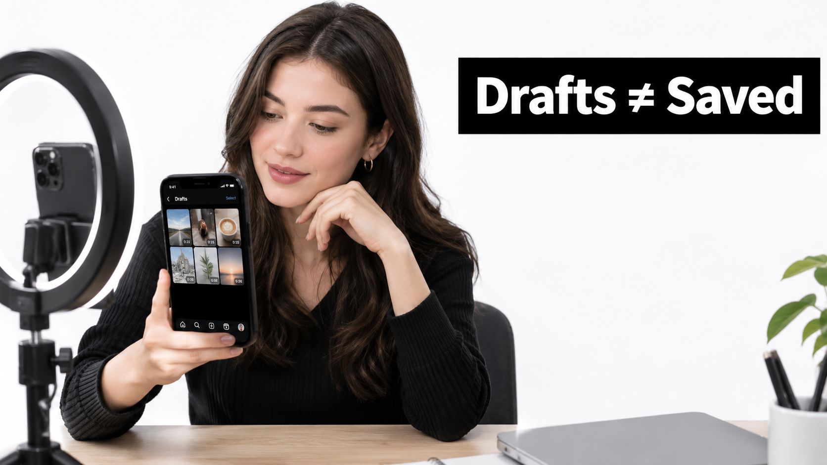 Screenshot from https://example.com/screenshots/instagram-reels-drafts-screen.png