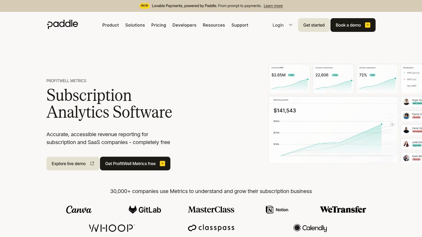 ProfitWell Metrics by Paddle
