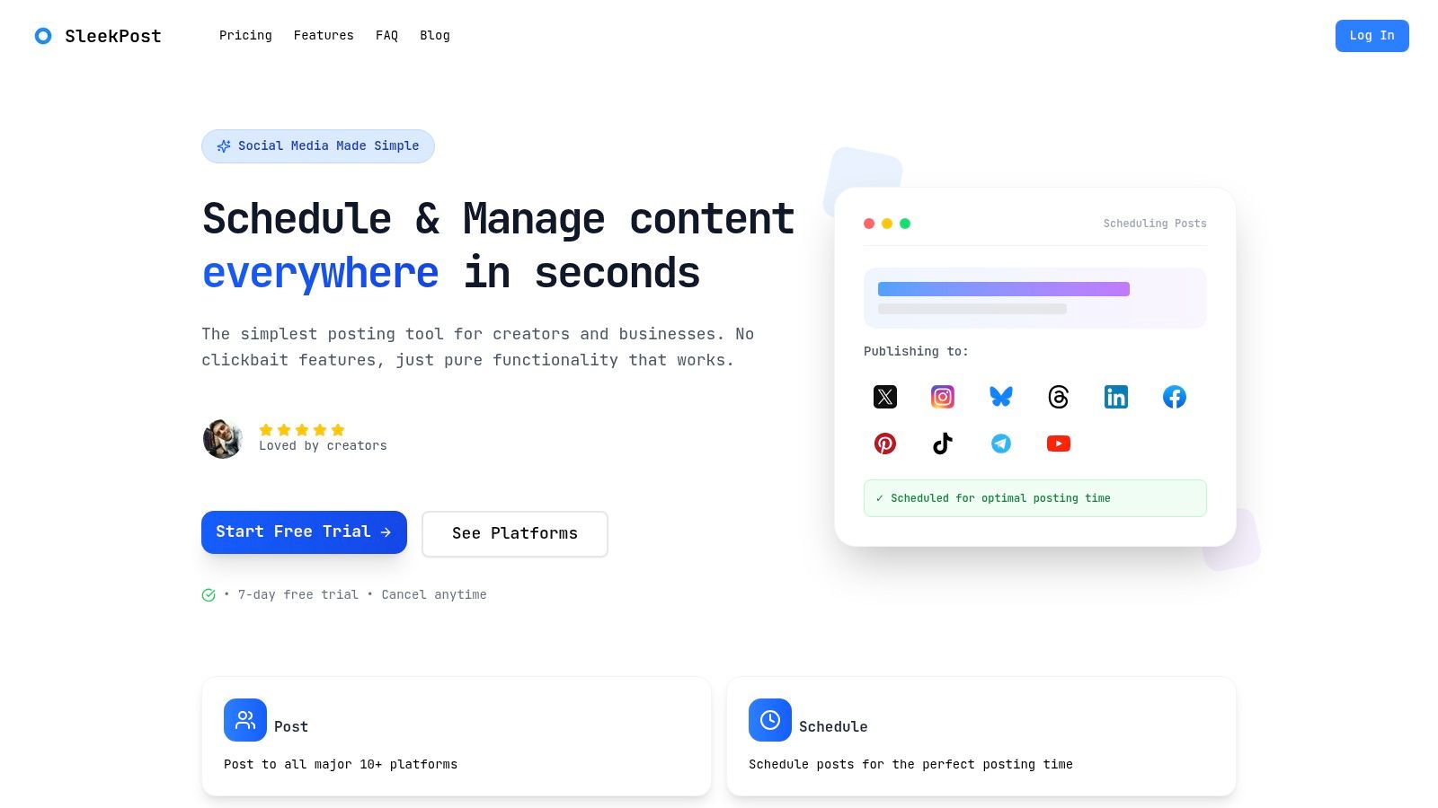 Screenshot from https://sleekpost.com