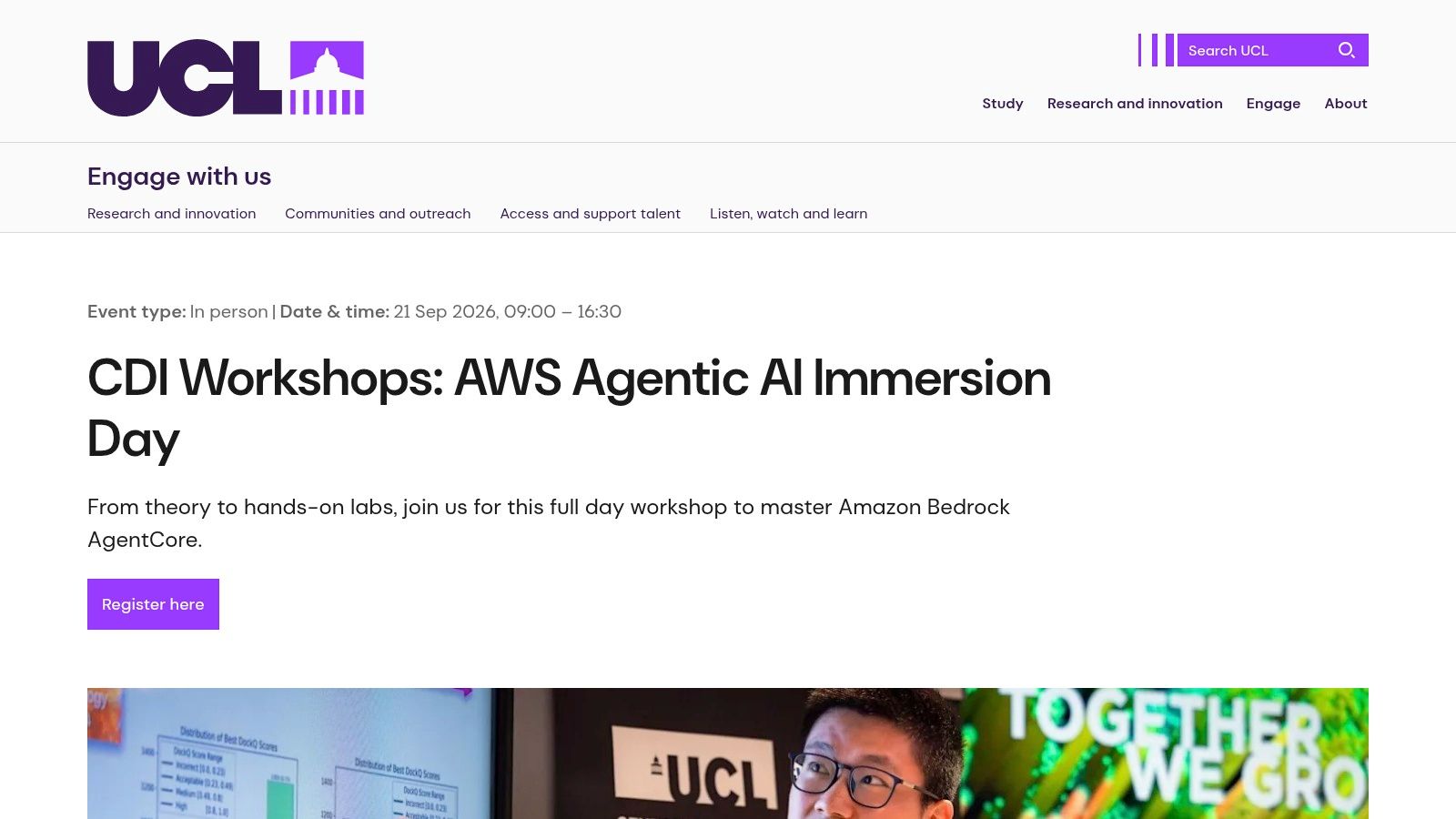 UCL Centre for Digital Innovation, AWS Agentic AI Immersion Day