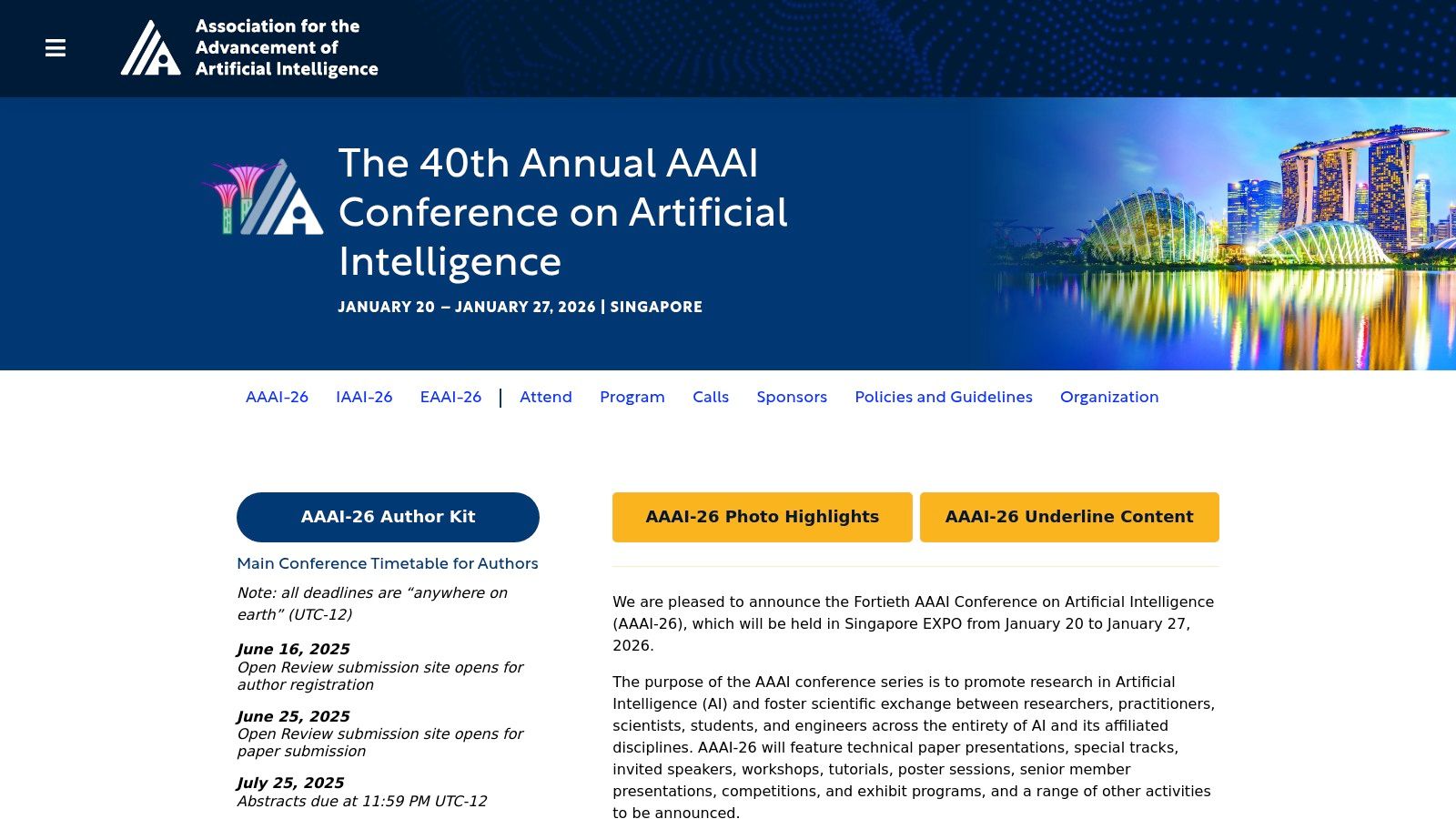 AAAI (Association for the Advancement of Artificial Intelligence Annual Conference)
