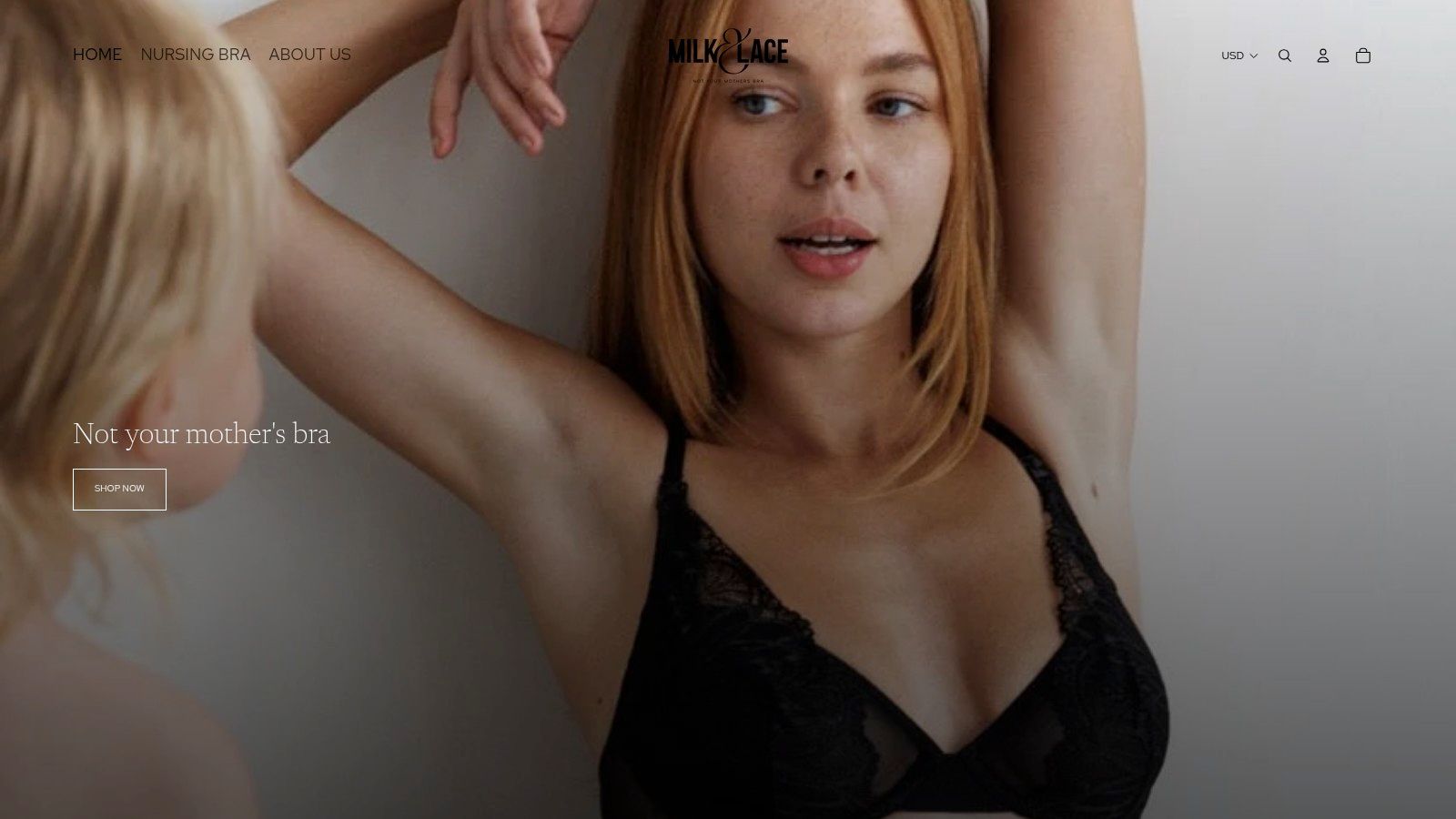 Screenshot from https://milkandlace.com