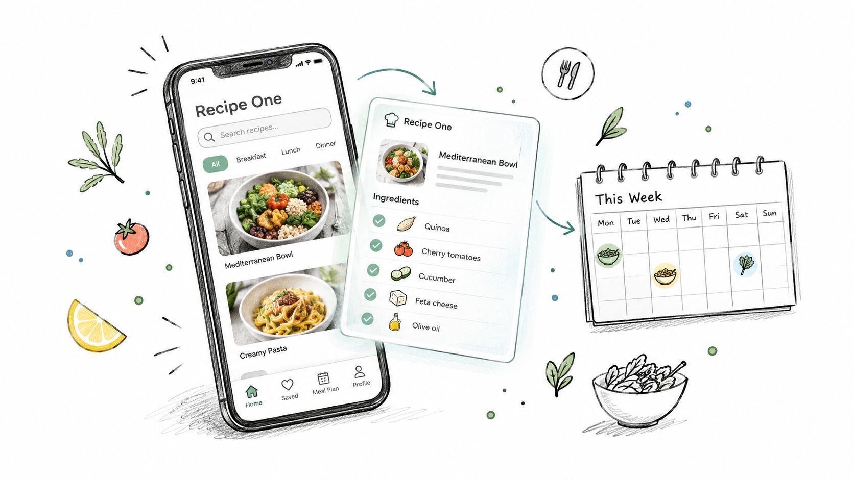 Screenshot from https://recipeone.app/screenshots/shopping-list-generation.png