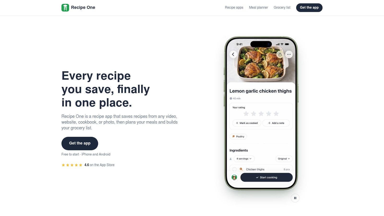 Screenshot from https://www.recipeone.app