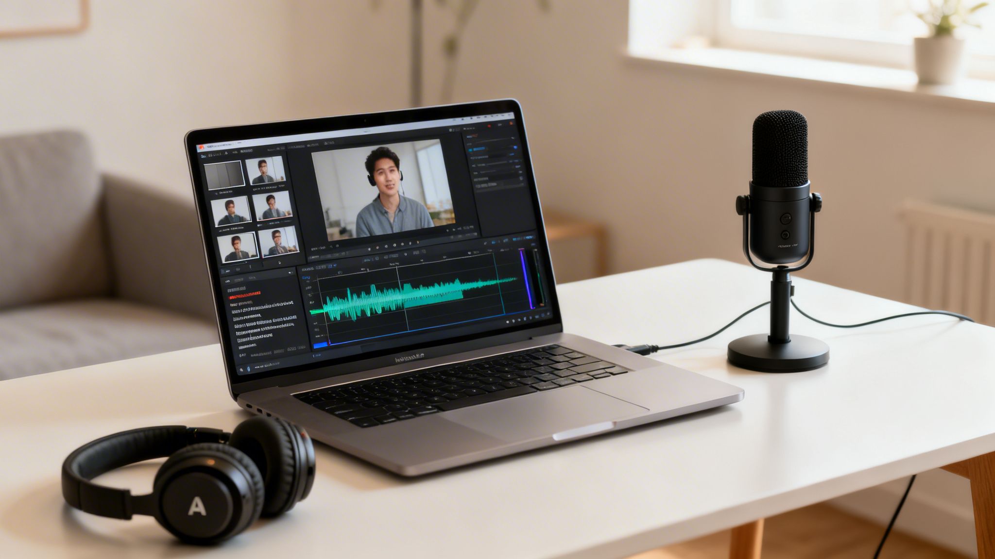 training video customer service podcast setup