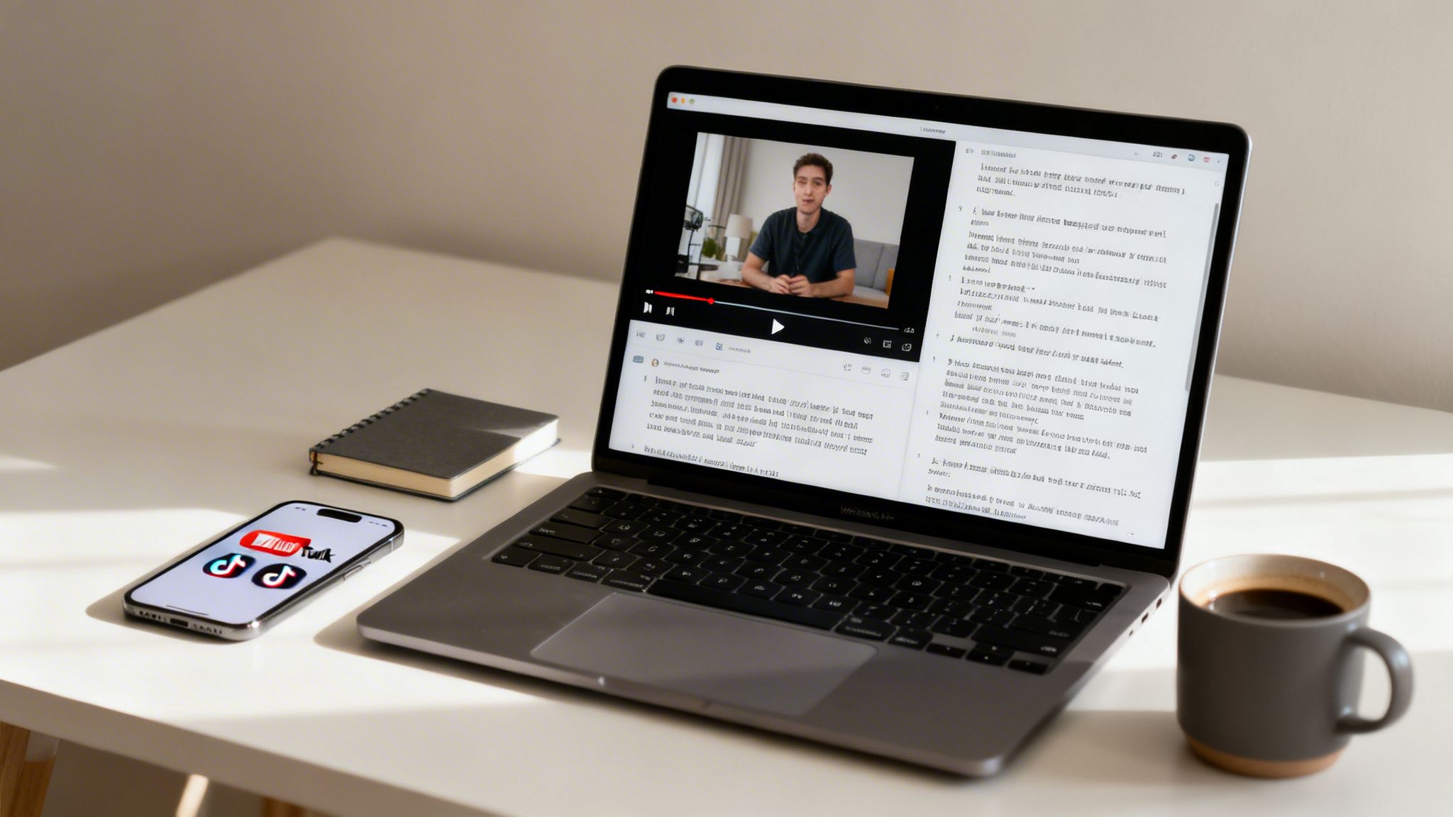 how to write a transcript of a video digital workspace