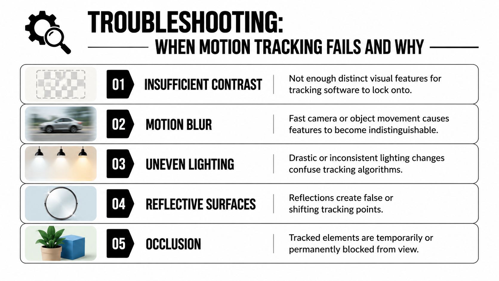 camera motion tracking troubleshooting guide
