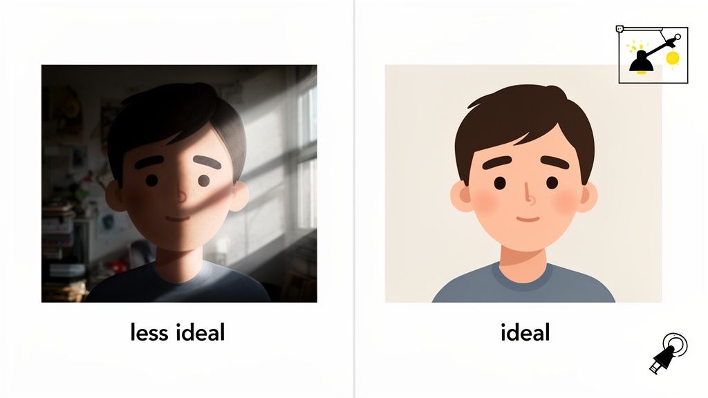face to manga lighting comparison
