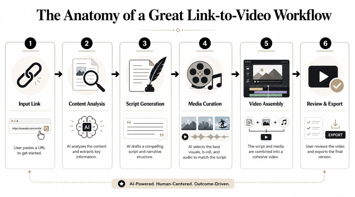 convert link into video workflow process