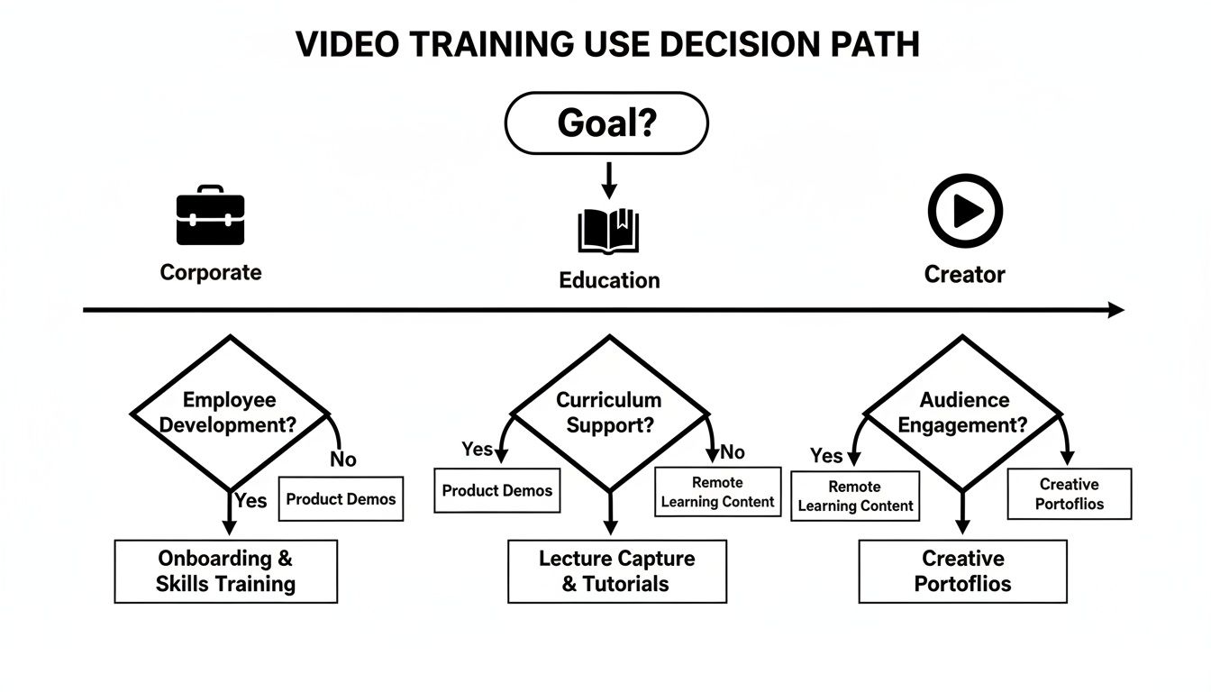 video training software decision path