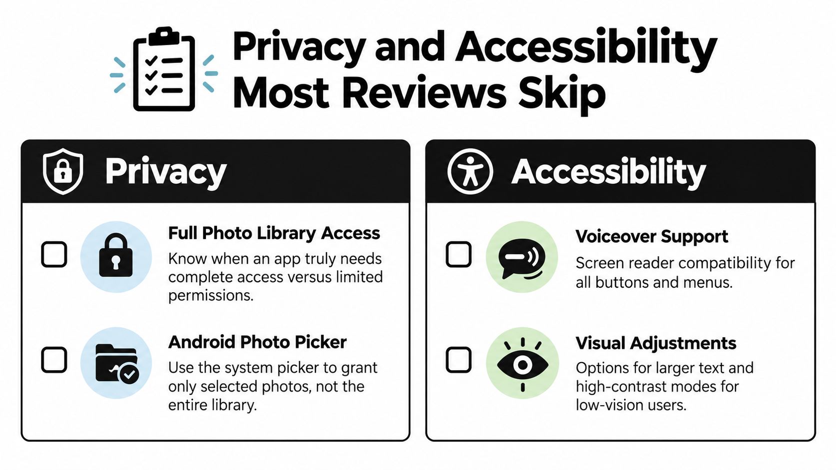 photo in video app accessibility privacy