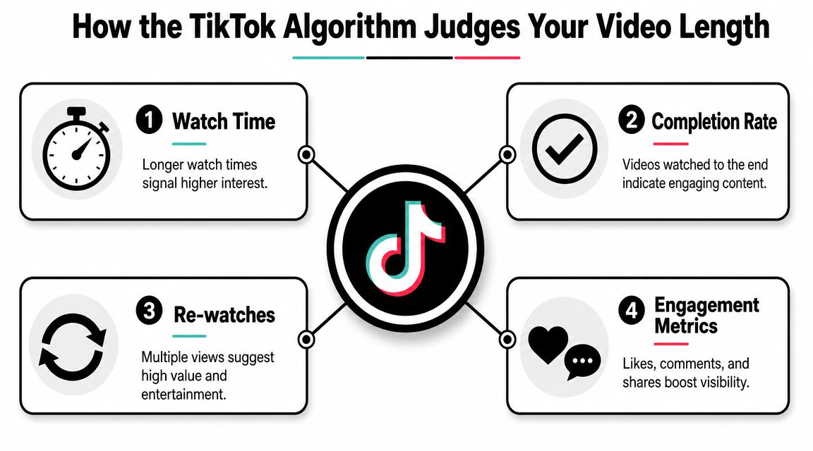 how long should a tiktok video be algorithm metrics
