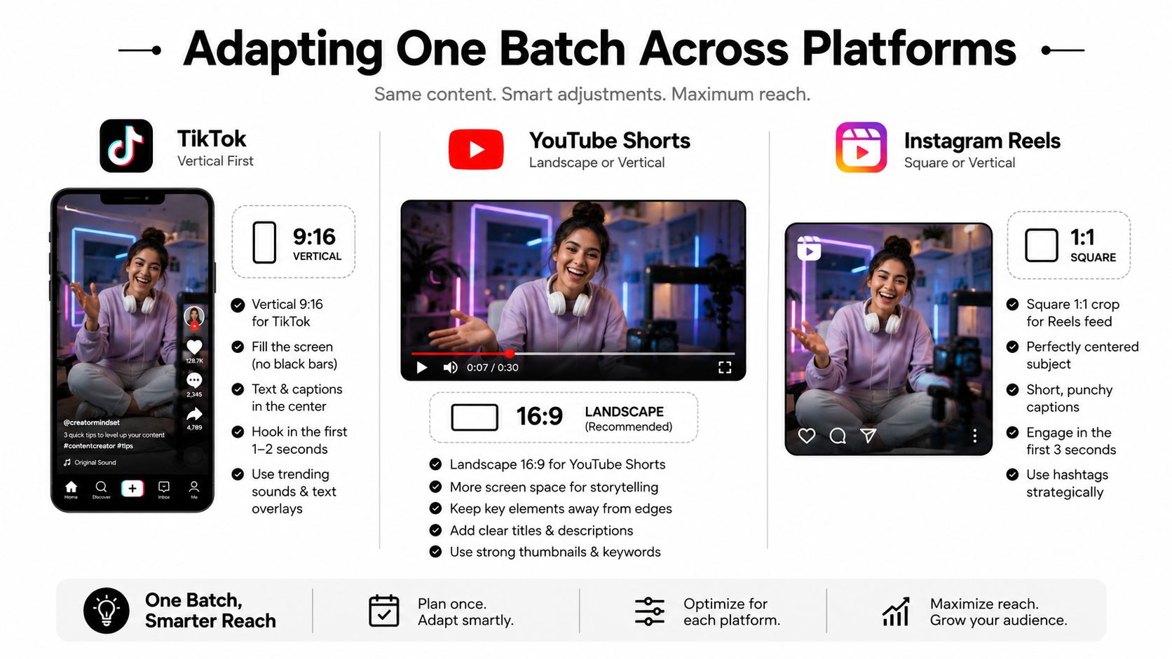 batch content creation platform adaptation