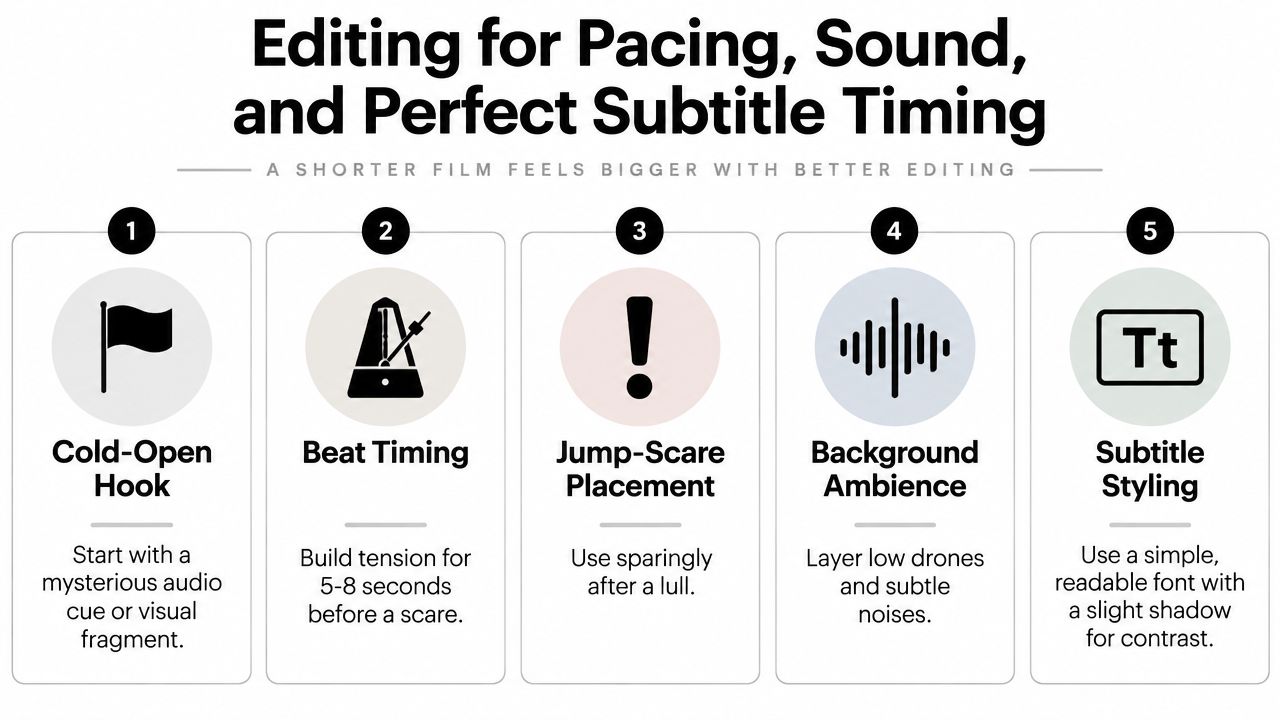 horror story video ai film editing
