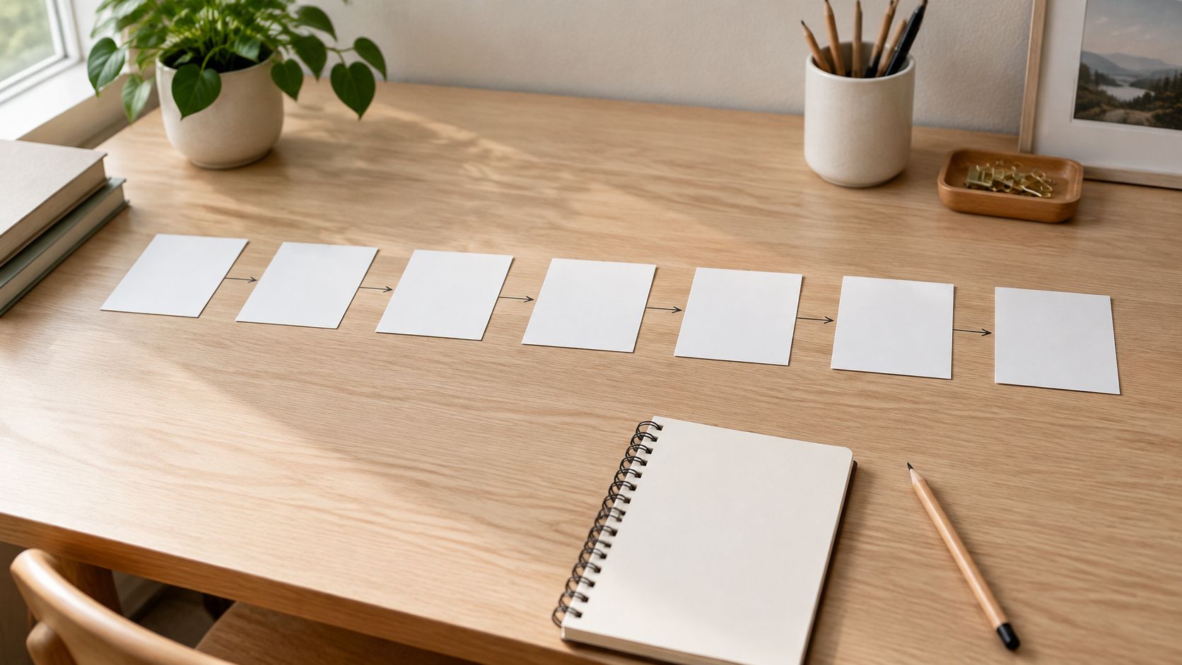 story ideas prompts flowchart cards