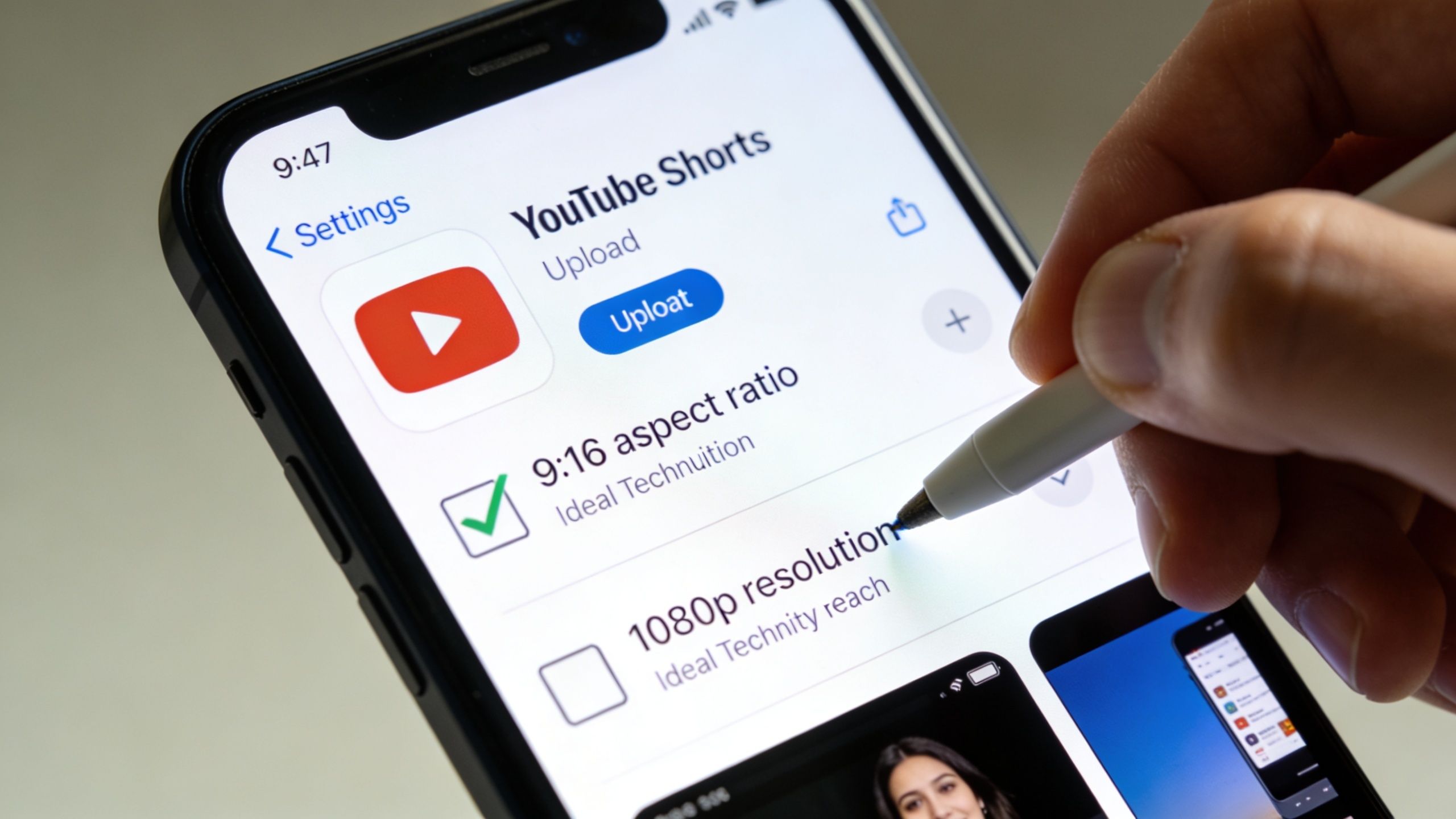 how to create a youtube short upload interface