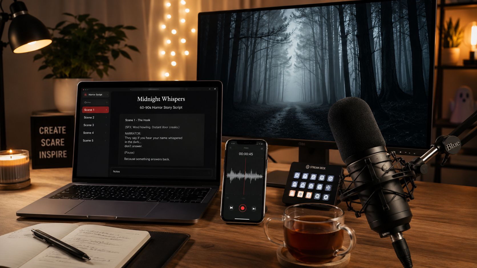 scary story maker recording setup