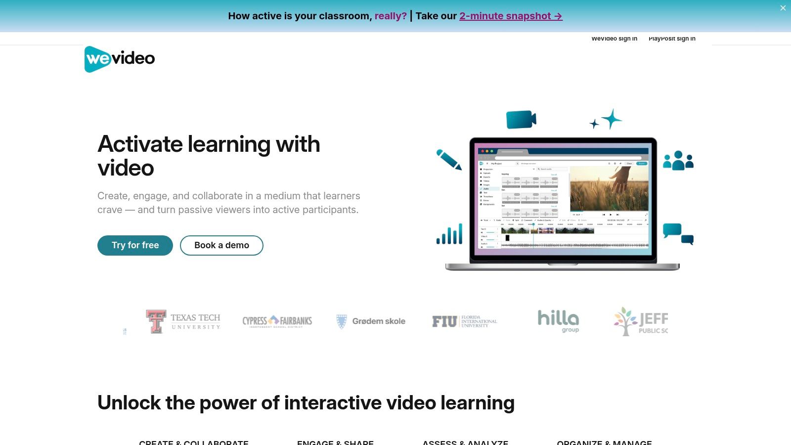 best chromebook video editor wevideo interface