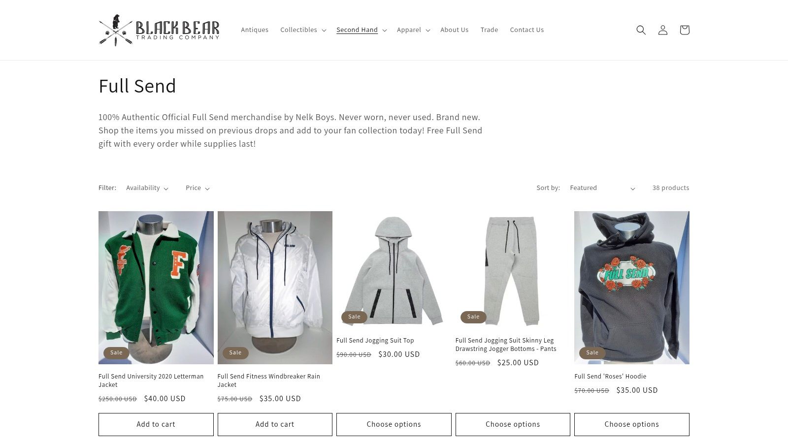 full send shorts clothing collection