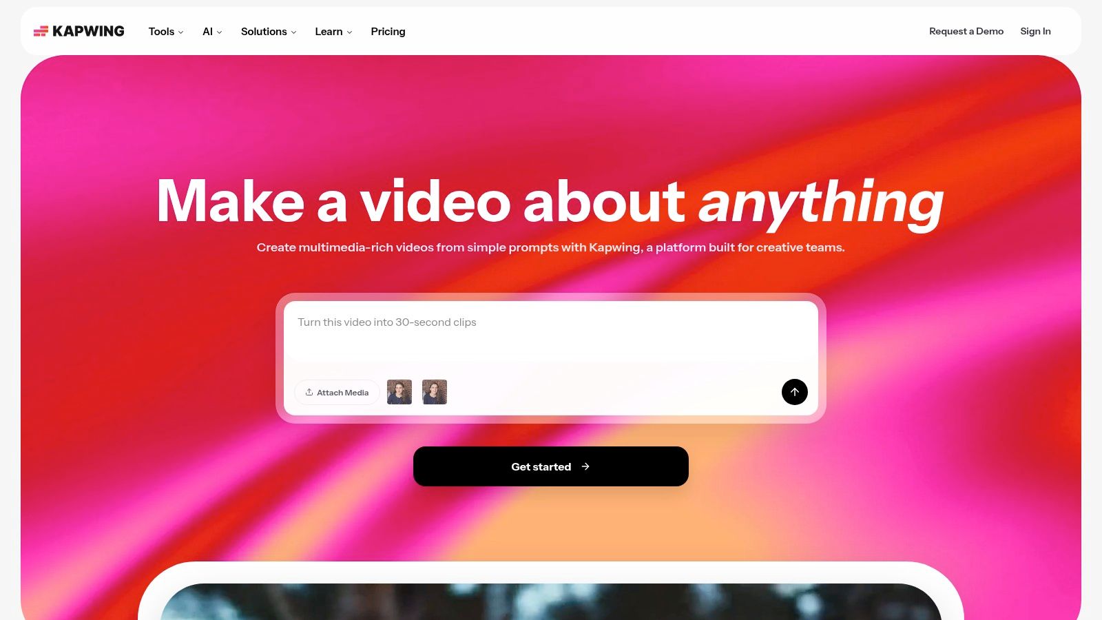 ai video templates kapwing interface