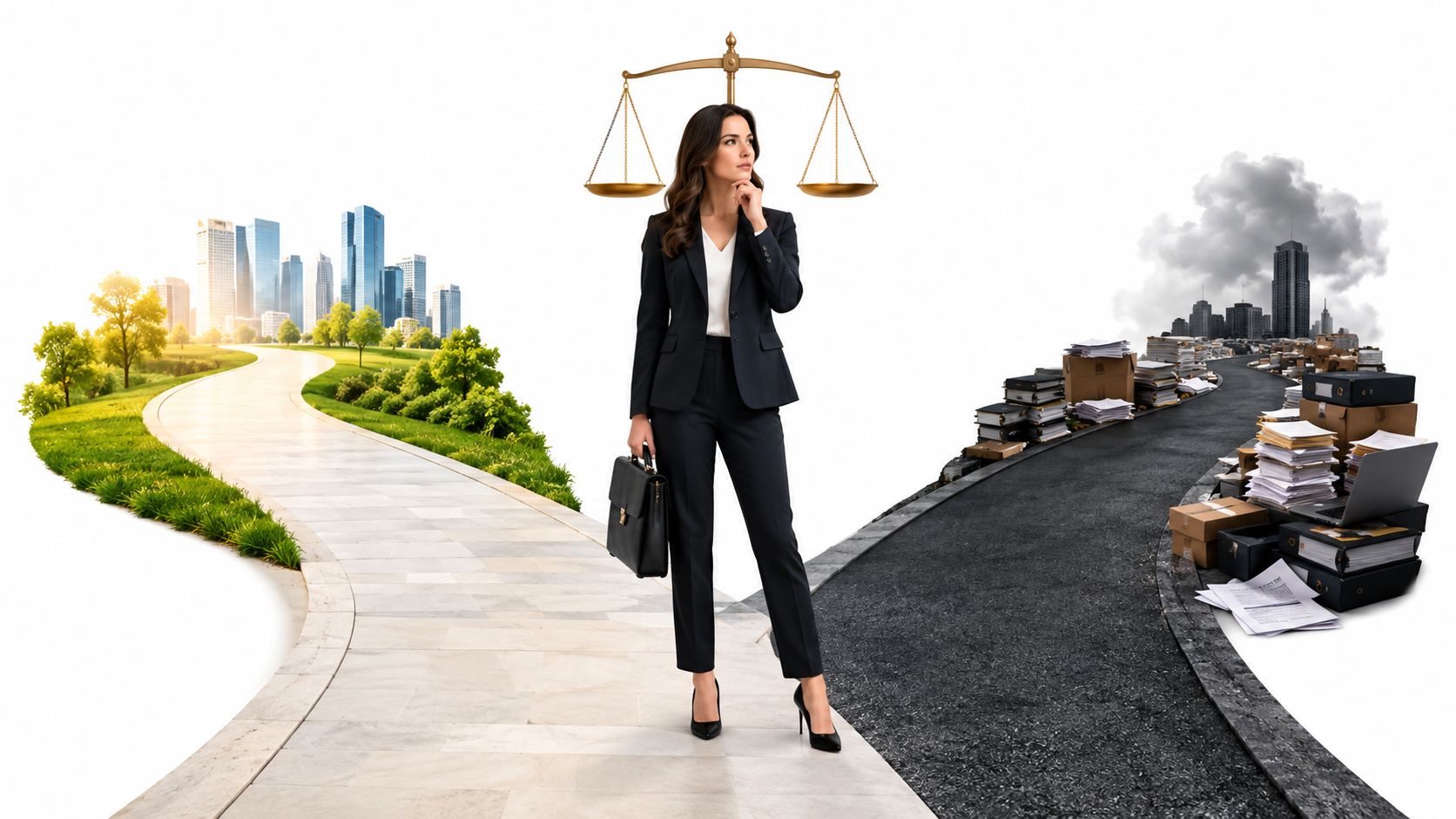 Professional facing two career paths