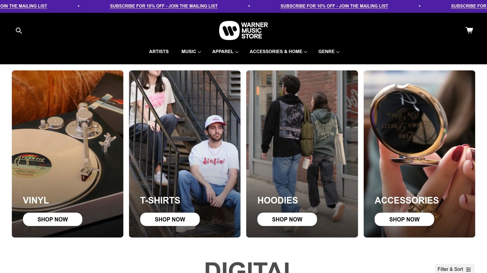 Warner Music Store Digital Downloads