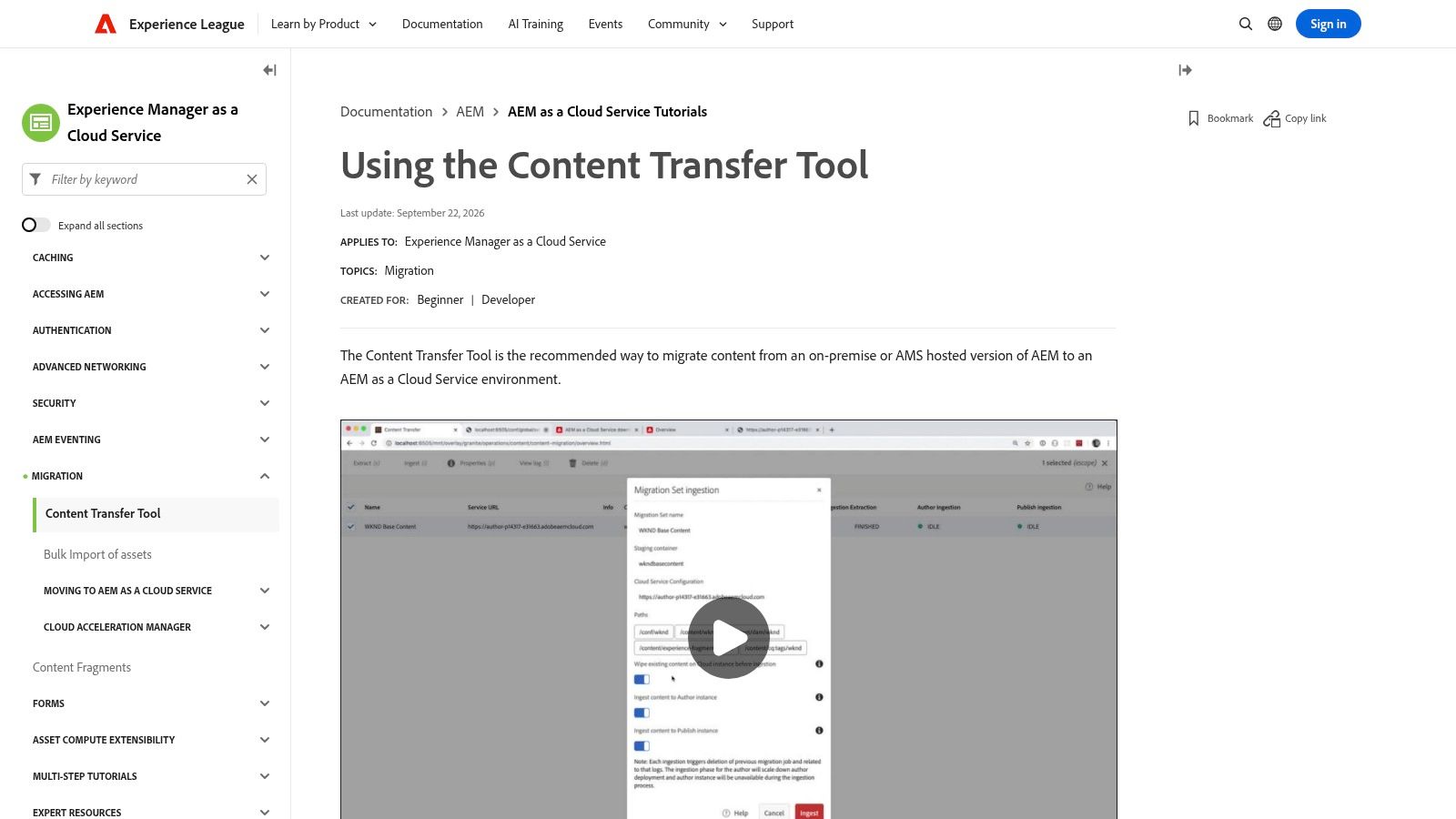 Adobe Experience Manager (AEM) Content Transfer Tool (CTT)