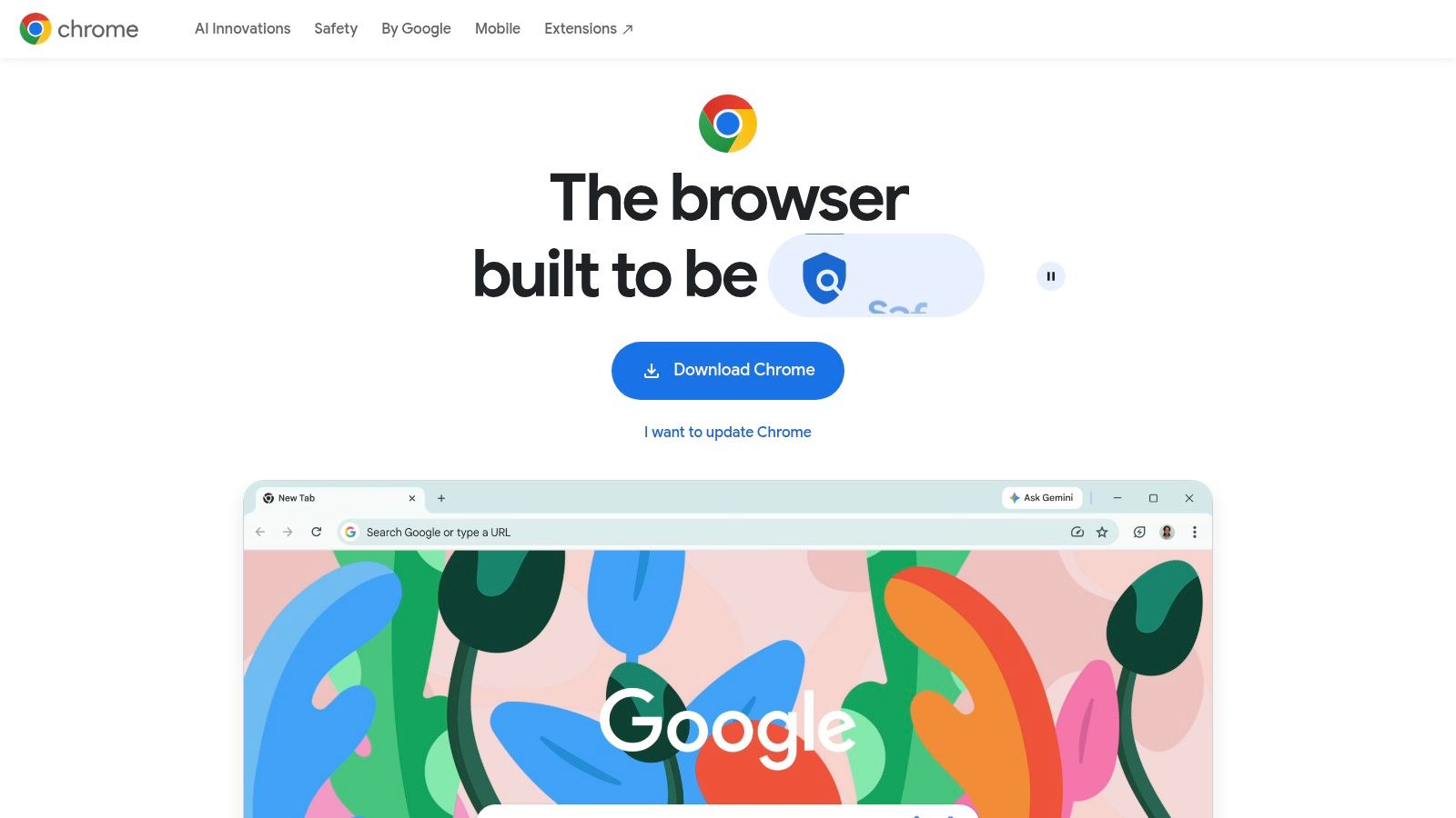 Screenshot from https://www.google.com/chrome/