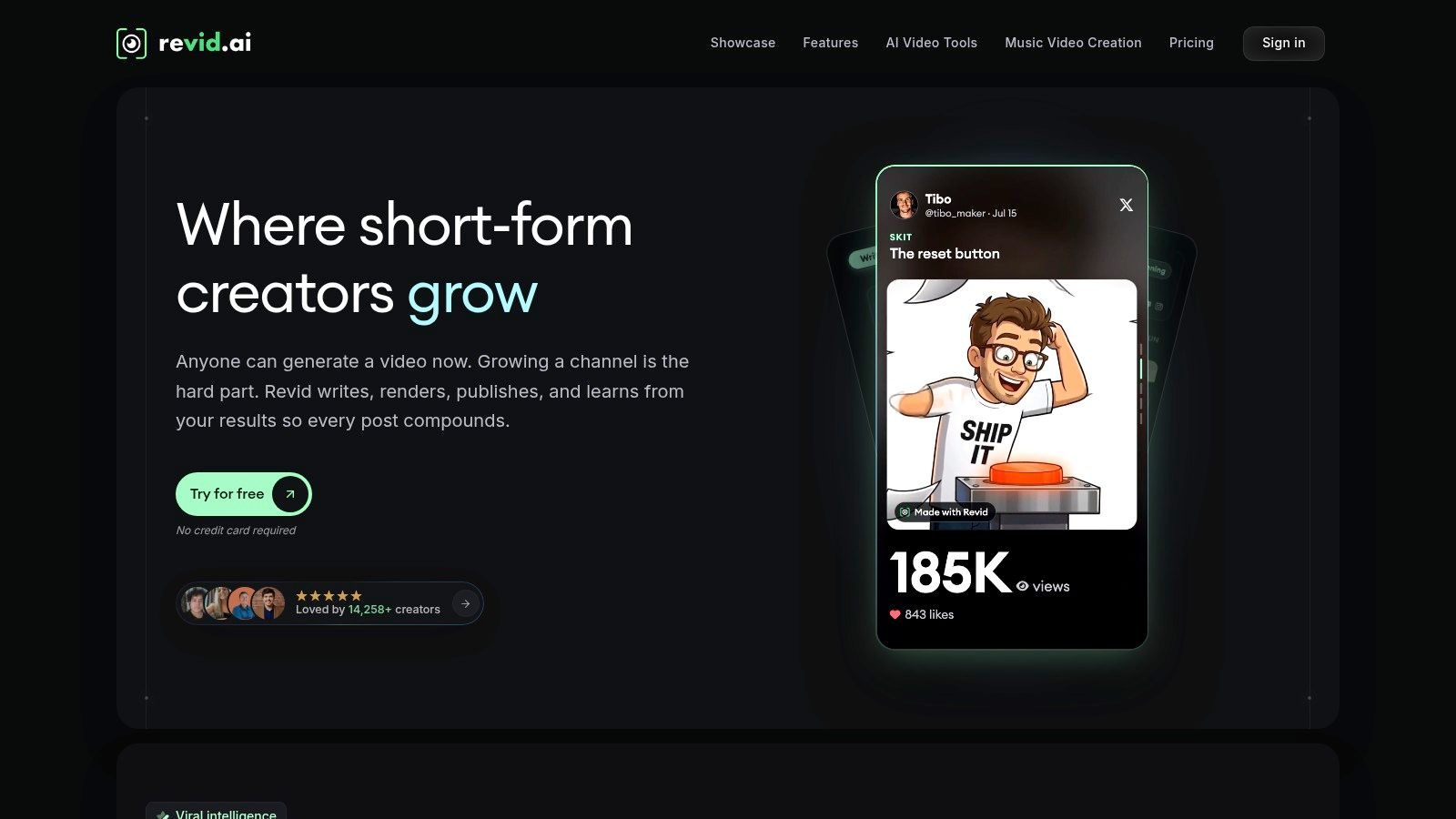 Screenshot from https://www.revid.ai