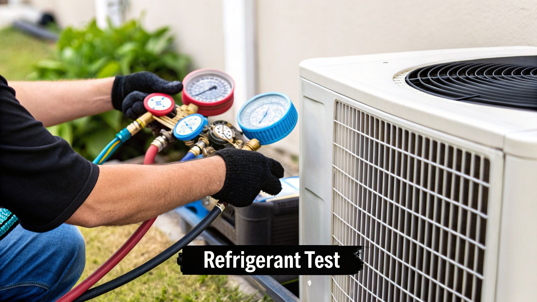hvac system inspection checklist refrigerant test The Ultimate 2026 HVAC System Inspection Checklist: 10 Key Checks Keeping your home comfortable year-round in West Michigan, from Hudsonville's humid summers to Wyoming's freezing winters, starts with a healthy HVAC system. But how do you know if your furnace or air conditioner is truly in top shape? A simple visual check is not enough. A detailed HVAC system inspection checklist is your best tool for ensuring efficiency, safety, and longevity, preventing you from being left in the cold during a Standale winter or sweating through an Allendale summer. HVAC technician performs a refrigerant test on an outdoor air conditioning unit using a manifold gauge set.