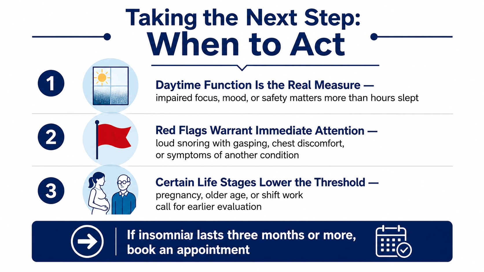 A graphic providing advice on when to seek professional help for insomnia or sleep issues.