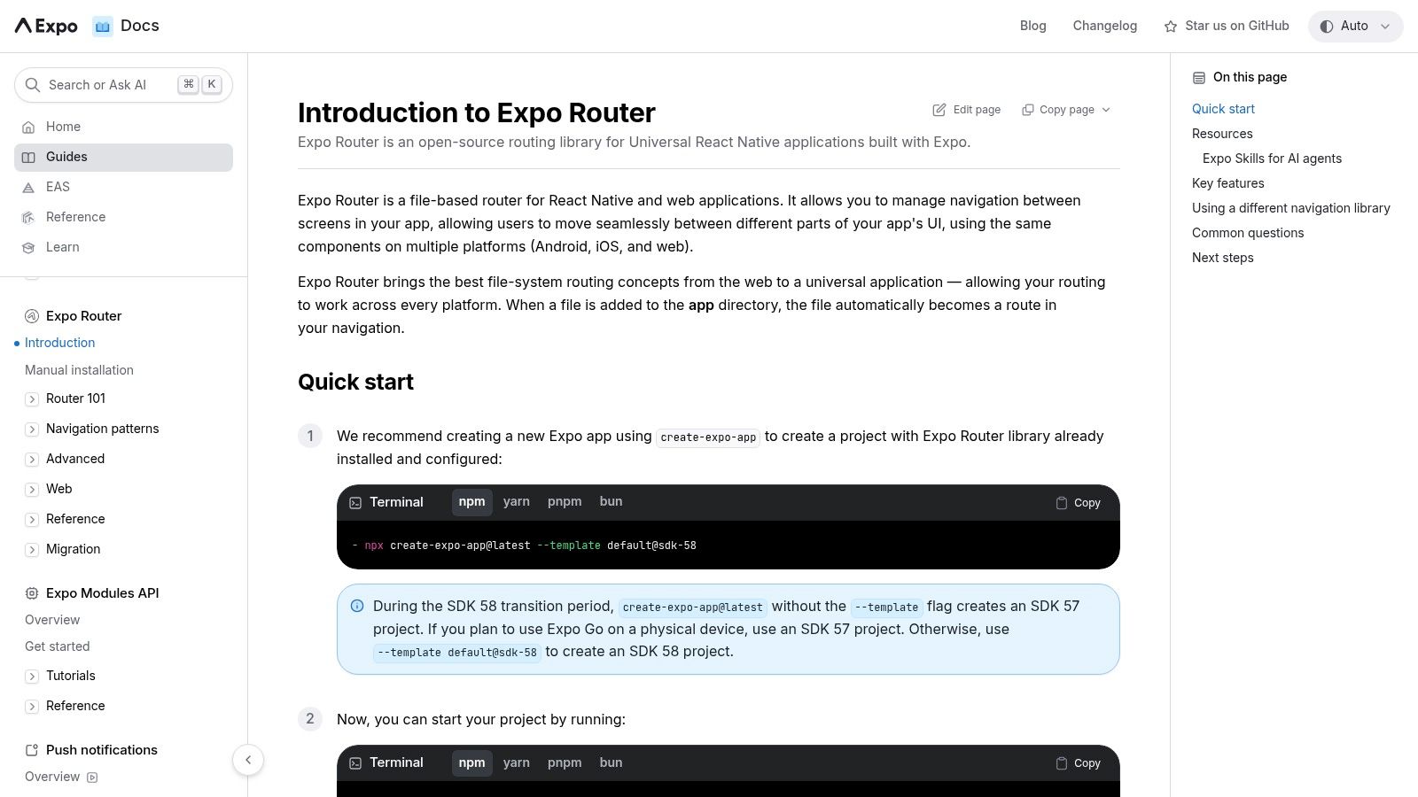 Expo with React Navigation Example