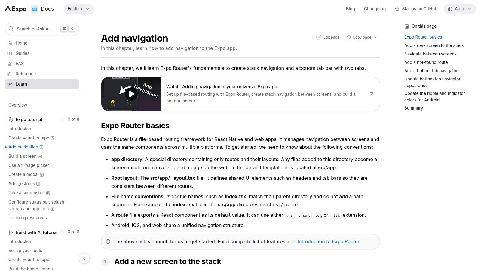 React Navigation Expo Starter Template