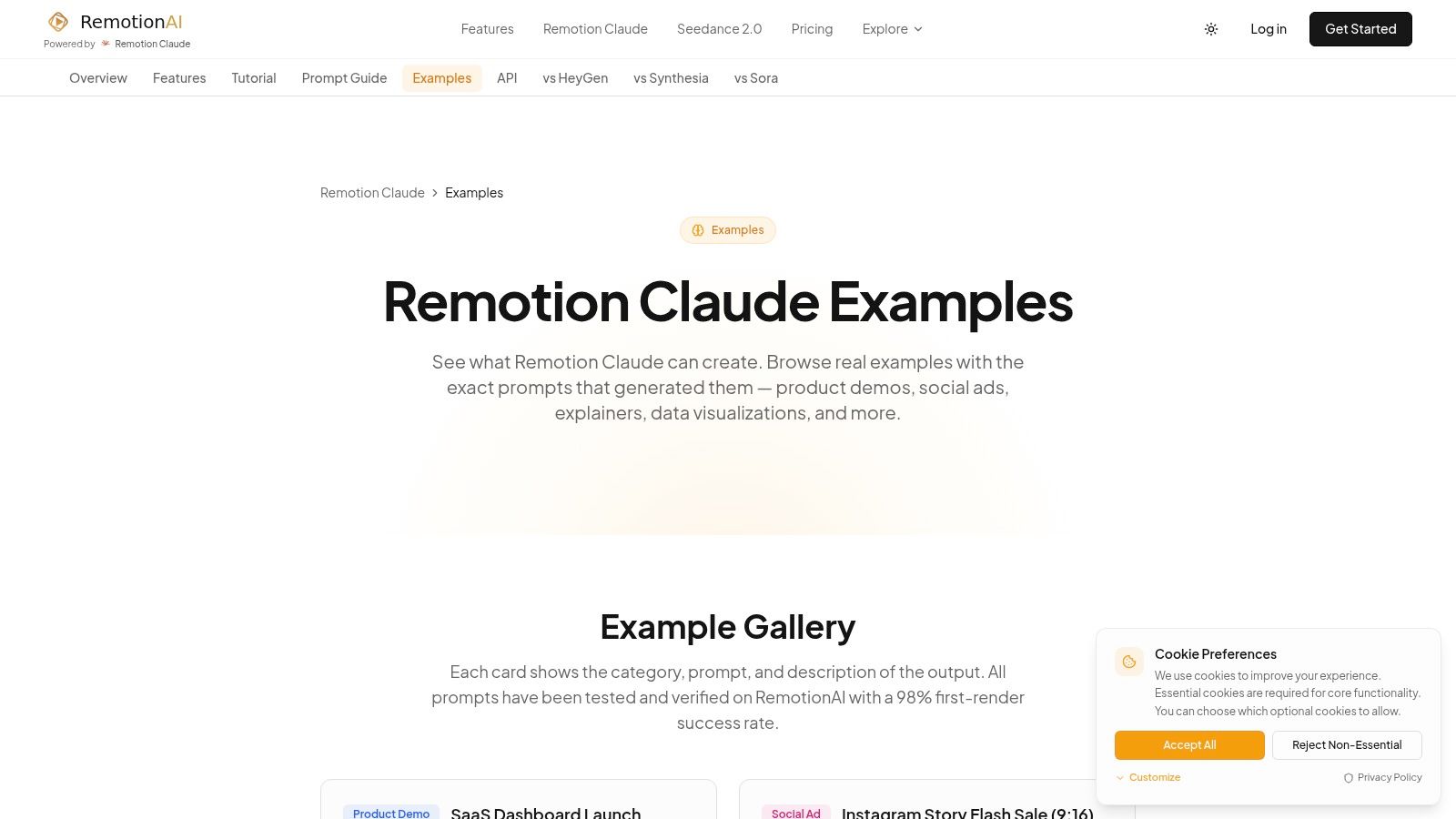 Remotion Claude Examples: AI Video Gallery and Prompts 2026