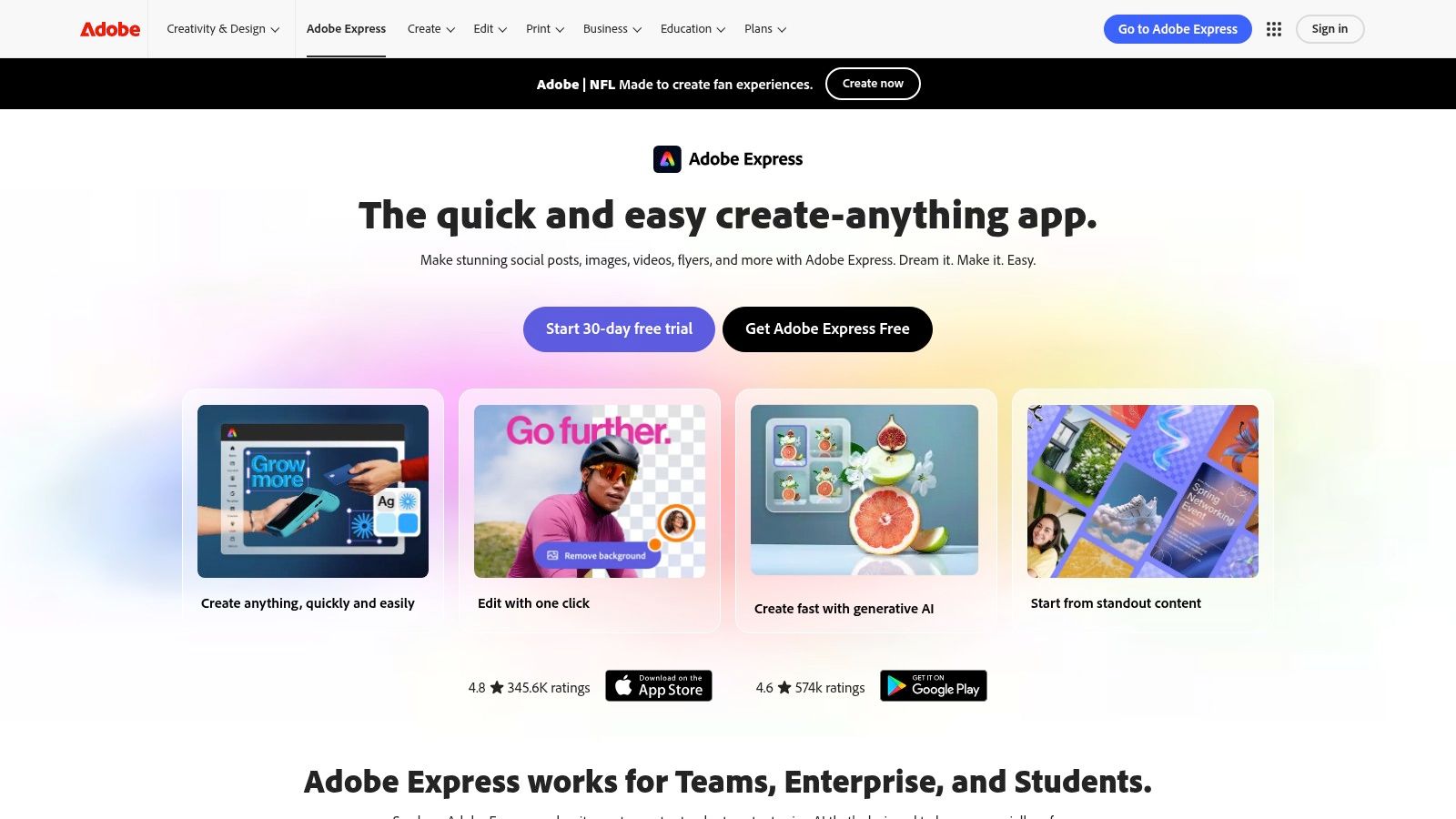 Adobe Express (with Firefly generative AI)
