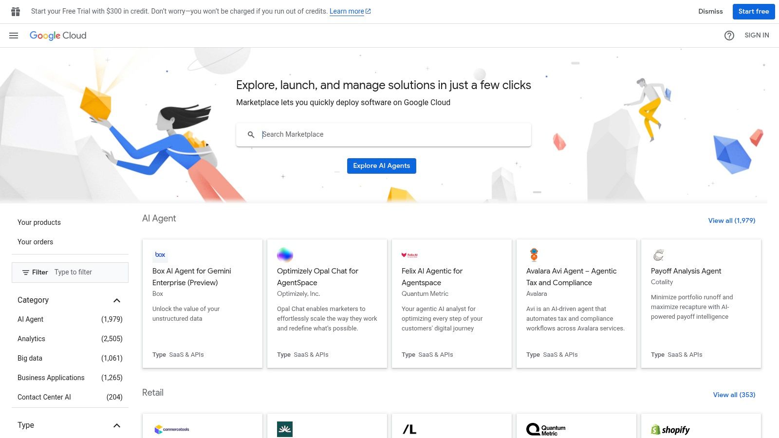 Google Cloud Marketplace and Retail AI Solutions