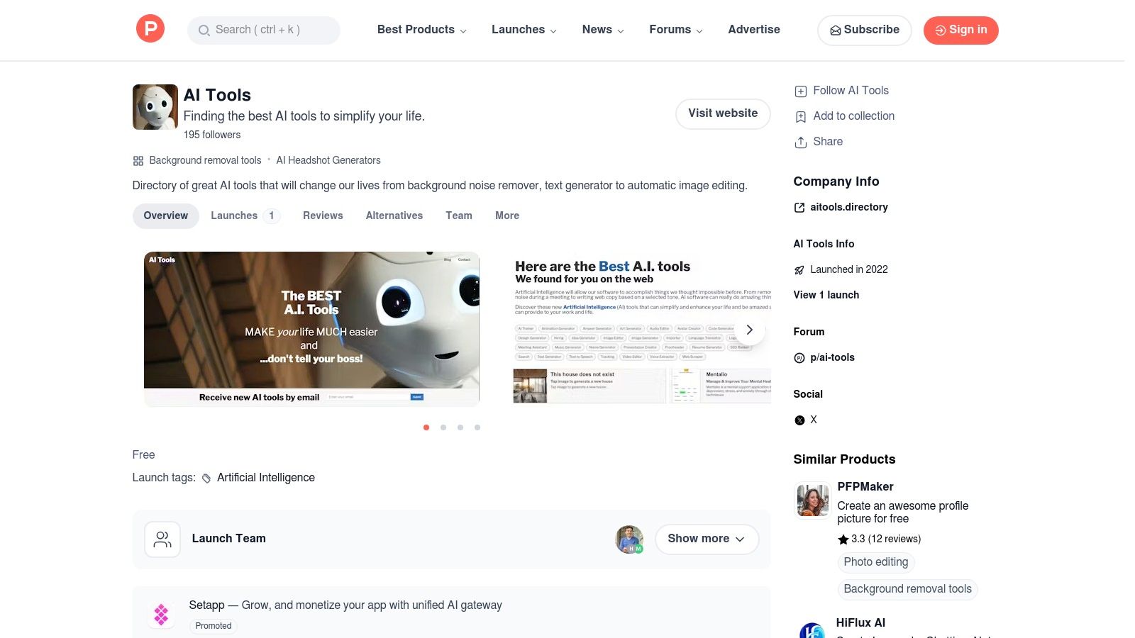 Product Hunt – AI Tools Collection