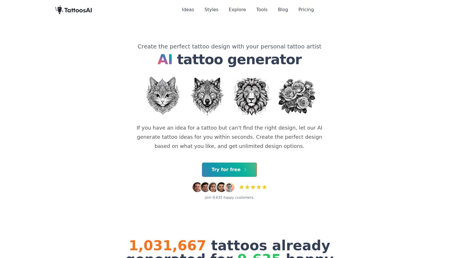Screenshot from https://www.tattoosai.com