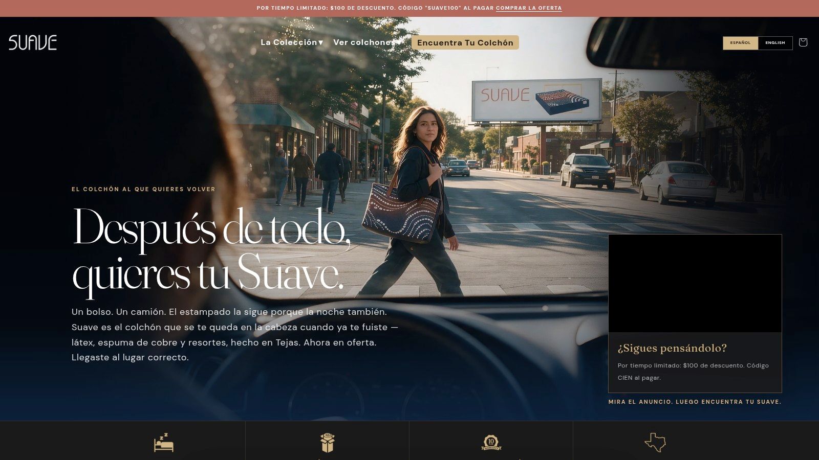 Screenshot from https://www.suavemattress.com